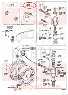 0447536030,CUP KIT, FRONT WHEEL CYLINDER,اصلاح فرامل خلفى  
