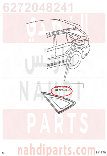 6272048241,WINDOW ASSY, QUARTER, LH,زجاج 