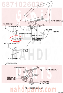 6871026020,HINGE ASSY, FRONT DOOR, UPPER RH,HINGE   الباب الأمامي، وانخفاض LH