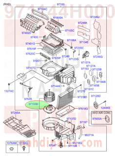 971144H000,MOTOR ASSY-BLOWER,مروحة طبلون H1