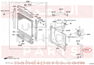 165720C090,HOSE, RADIATOR, NO.2,خرطوش رديتر تحت 