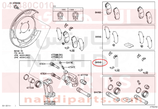 049480C010,FITTING KIT, DISC BRAKE, REAR,سست الفرامل 