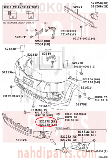 521270K040,COVER, FRONT BUMPER HOLE, RH,غطاء كشاف يمين - بدون فتحه كشاف