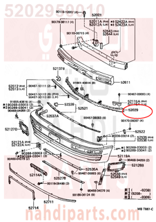 5202950010,REINFORCEMENT SUB-ASSY, FRONT BUMPER, UPPER,دعامه صدام أمامي - جسر صدام
