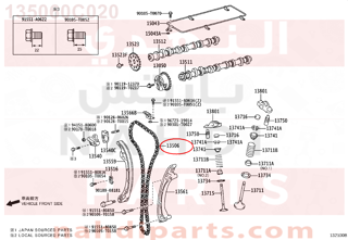 135060C020,CHAIN SUB-ASSY,جنزير مكينه كبير