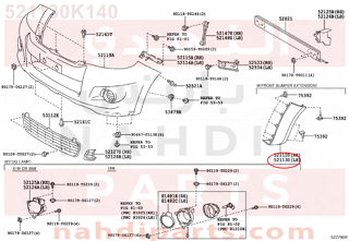 521130K140,EXTENSION, FRONT BUMPER, LH,فايبر صدام امامي يسار