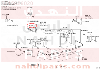 5215626020,SUPPORT, REAR BUMPER SIDE, LH,دعامة 