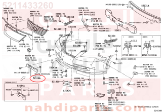 5211433260,BRACKET, FRONT BUMPER EXTENSION MOUNTING,دعامة 