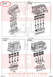 1140037071,BLOCK ASSY, SHORT,نصف مكينة 