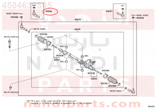 4504639505,END SUB-ASSY, TIE ROD, RH,ذراع دركسون خارجي - يمين