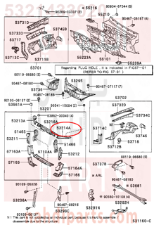 5321433020,SUPPORT, RADIATOR, UPPER LH,دعامة 
