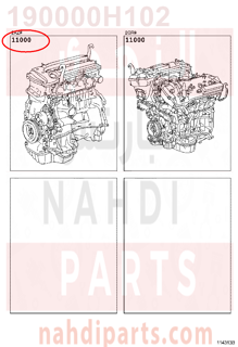 190000H102,ENGINE ASSY, PARTIAL,مكينة كامل 