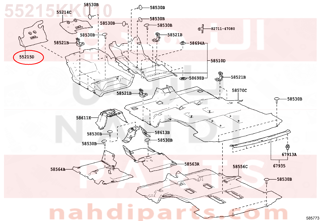 55215KK010,PAD, DASH PANEL INSULATOR, NO.3,لباد 