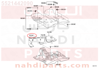 5521442090,PAD, DASH PANEL INSULATOR, NO.2,لباد 