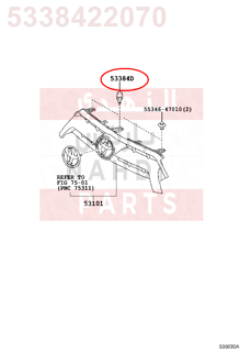 5338422070,CUSHION, HOOD, CENTER,جلدة  مصد 