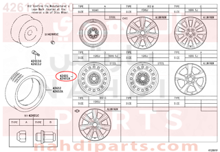 4261102B00,WHEEL, DISC (FOR SPARE),جنط