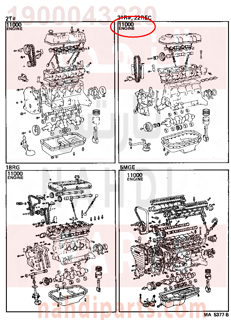 1900043220,ENGINE ASSY, PARTIAL,مكينة كامل 