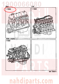 1900066080,ENGINE ASSY, PARTIAL,مكينة كامل 