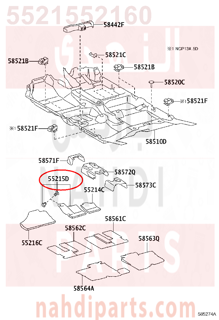 5521552160,PAD, DASH PANEL INSULATOR, NO.3,لباد 