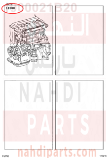 1900021B20,ENGINE ASSY, PARTIAL,مكينة كامل 