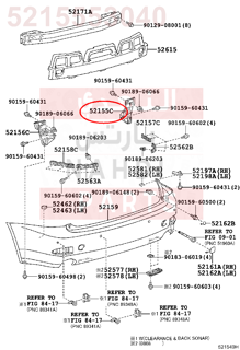 5215553040,SUPPORT, REAR BUMPER SIDE, NO.1 RH,دعامة 