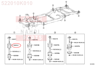 522010K010,CUSHIION SUB-ASSY, CAB MOUNTING, NO.1 UPPER,جلدة توازن 
