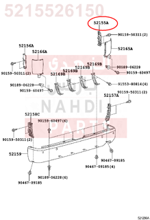 5215526150,SUPPORT, REAR BUMPER SIDE, RH,بلاستيك تحت الاسطب الخلفي