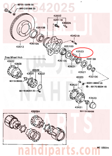 9021542025,WASHER, FRONT WHEEL ADJUSTING LOCK, RH,وردة هوب امامي