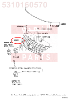 5310160570,GRILLE SUB-ASSY, RADIATOR,شبك أمامي - شبك كبوت