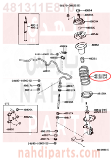 481311E810,SPRING, FRONT COIL, RH,سستة 