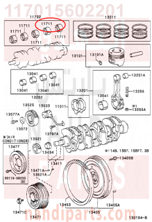 117015602201,BEARING, CRANKSHAFT,سبيكة مكينة 