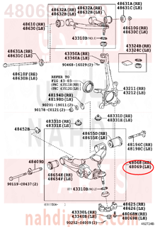 4806960030,ARM SUB-ASSY, FRONT SUSPENSION, LOWER NO.1 LH,مقص امامي تحت يسار