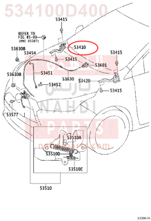 534100D400,HINGE ASSY, HOOD, RH,مفصلة كبوت يمين