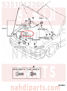 5351012360,LOCK ASSY, HOOD,قفل كبوت 