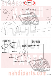 8149628010,GUIDE, REAR LAMP,كلبس 