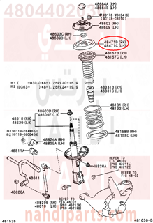 4804402030,SEAT, FRONT COIL SPRING, UPPER RH,قاعدة ياي امامى فوق 