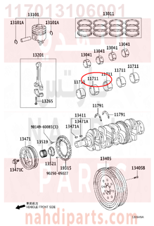 117013106001,BEARING, CRANKSHAFT,سبيكة مكينة 