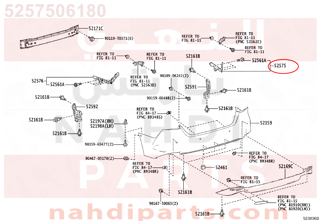 5257506180,RETAINER, REAR BUMPER SIDE, RH,وصلة قاعدة 