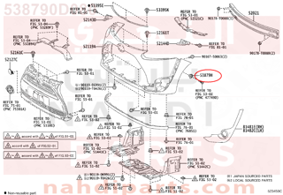 538790D080,RETAINER, FRONT FENDER LINER,وصلة قاعدة 