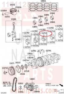 117112802101,BEARING, CRANKSHAFT,سبيكة ثابته