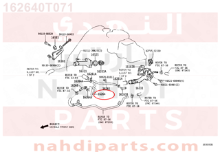 162640T071,HOSE, WATER BY-PASS, NO.2,خرطوم المبرد  الرديتر 