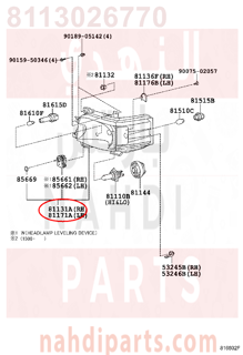 8113026770,UNIT ASSY, HEADLAMP,,شمعة نور أمامي يمين