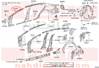 6113133091,PILLAR, FRONT BODY, OUTER RH,قائم 