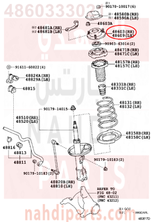 4860333021,SUPPORT SUB-ASSY, FRONT SUSPENSION, RH,كرسي مساعد امامى 