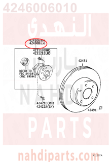 4246006010,HUB & BEARING ASSY, REAR AXLE, LH,فلنجة خلفيه يسار مع الرمان , مع الحساس 