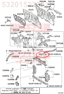 5320152230,SUPPORT SUB-ASSY, RADIATOR,صاجة واجهة  - قاعده اللديتر وقفل الكبوت