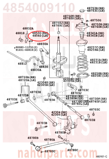 4854009110,ABSORBER ASSY, SHOCK, REAR LH,مساعد خلفى يسار  