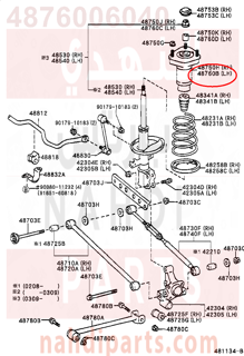 4876006040,SUPPORT ASSY  REAR SUSPENSION, LH,دعامة 