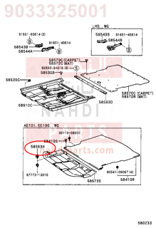 9033325001,CLIP(FOR REAR FLOOR MAT),كلبس  (من اجل  الخلفي FLOاو  MAT)