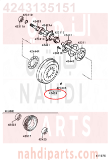 4243135151,DRUM SUB-ASSY, REAR BRAKE,هوب كفر خلفي - نظام هلال